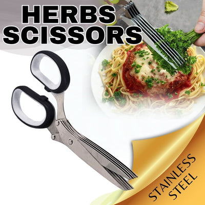 Effortless Herb Scissors – Stainless Steel, Multi-Blade, and Fast Cutting Kitchen Tool