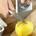 Stainless Steel Onion & Tomato Holder: Ultimate Precision Slicer for Safe & Effortless Kitchen Prep