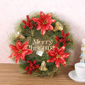 Frosted Clover & Pine Christmas Wreath – Natural Garland for Enchanting Holiday Decor