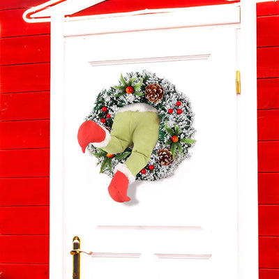 Whimsical Christmas Thief Wreath – Unique and Festive Door Decor for the Holiday Season!