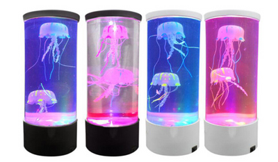 USB-Powered LED Jellyfish Aquarium Night Light - Mesmerizing Ambient Lamp for Home & Office!