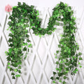 Versatile Green Silk Artificial Leaf Garland - Perfect for Home, Wedding, Party & Garden Décor