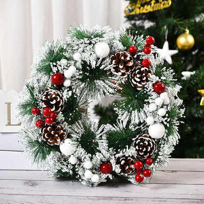 Elegant Christmas Wreath with Authentic Pinecones & Lush Red Berries - Perfect for Front Door and Window Festive Decorations