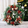 Elegant Christmas Wreath with Authentic Pinecones & Lush Red Berries - Perfect for Front Door and Window Festive Decorations