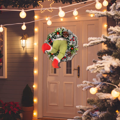 Whimsical Christmas Thief Wreath – Unique and Festive Door Decor for the Holiday Season!