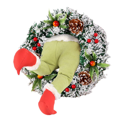 Whimsical Christmas Thief Wreath – Unique and Festive Door Decor for the Holiday Season!