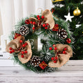 Elegant Christmas Wreath with Authentic Pinecones & Lush Red Berries - Perfect for Front Door and Window Festive Decorations