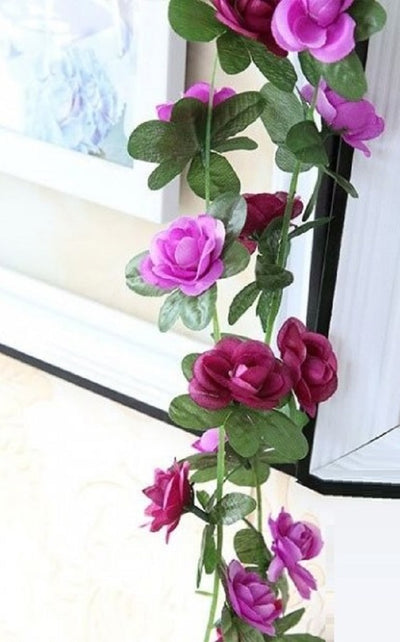 250cm Elegant Rose Artificial Garland - Perfect for Weddings, Home Decor & Seasonal Garden Arches - Premium DIY Fake Plant Vine