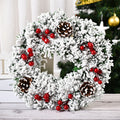 Elegant Christmas Wreath with Authentic Pinecones & Lush Red Berries - Perfect for Front Door and Window Festive Decorations