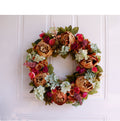 Elegant Peony Simulation Wreath – 40CM Silk Flower Garland Door Decoration for Refined Home Ambiance!