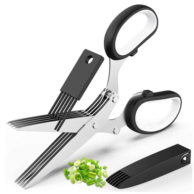 Effortless Herb Scissors – Stainless Steel, Multi-Blade, and Fast Cutting Kitchen Tool