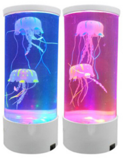 USB-Powered LED Jellyfish Aquarium Night Light - Mesmerizing Ambient Lamp for Home & Office!