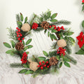 Frosted Clover & Pine Christmas Wreath – Natural Garland for Enchanting Holiday Decor