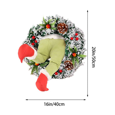 Whimsical Christmas Thief Wreath – Unique and Festive Door Decor for the Holiday Season!