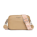 Chic Rhombus-Embroidered Crossbody Bag - Fashionable Wide Strap Square Bag for Women