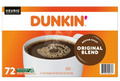 Dunkin' Donuts Original Blend Coffee, Medium Roast, Keurig K-Cup Pods, 72 Count Box