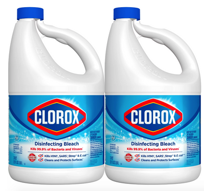 Clorox Disinfecting Liquid Bleach Cleaner, Regular Scent, 121 fl oz, 2 Pack