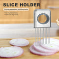 Stainless Steel Onion & Tomato Holder: Ultimate Precision Slicer for Safe & Effortless Kitchen Prep