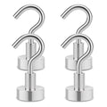 Magnetic Hooks, 22Lbs Heavy Duty Rare Earth Neodymium Magnet Hooks with Nickel Coating, Cruise, Kitchen, Home, Workplace, Office, Cabins and Garage ect (4Packs)