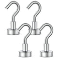 Magnetic Hooks, 22Lbs Heavy Duty Rare Earth Neodymium Magnet Hooks with Nickel Coating, Cruise, Kitchen, Home, Workplace, Office, Cabins and Garage ect (4Packs)