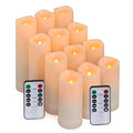 Flameless LED Candles with 10-Key Remote & Timer, Outdoor Indoor Waterproof Battery Operated Candles for Home/Wedding Décor, Exquisite Set of 12 (D2.2'' x H4''5''6''7'')