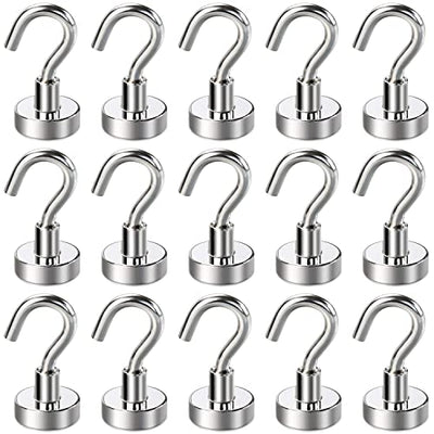 Magnetic Hooks for Cruise, Grill, Towel, Indoor Hanging, Home, Kitchen, Workplace, Mikede Office and Garage - 28 Pack, Silvery