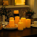 Flameless LED Candles with 10-Key Remote & Timer, Outdoor Indoor Waterproof Battery Operated Candles for Home/Wedding Décor, Exquisite Set of 12 (D2.2'' x H4''5''6''7'')